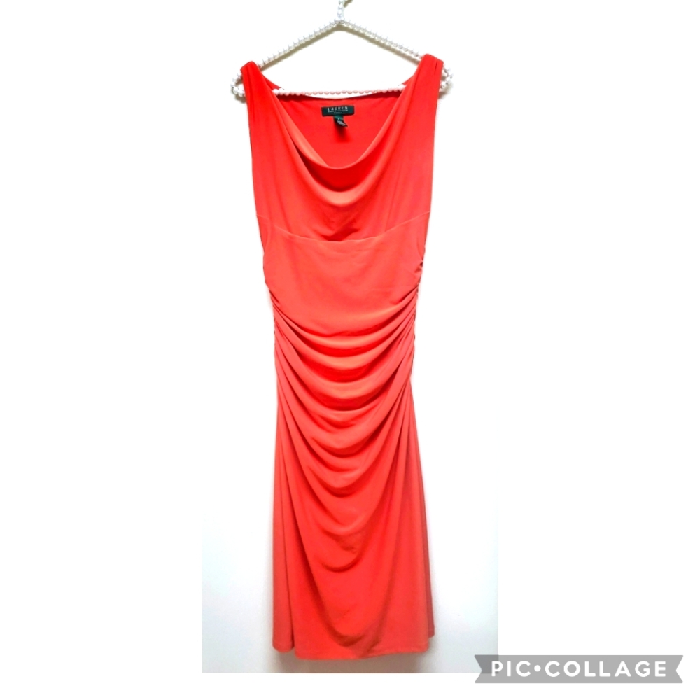 Ralph Lauren Stretch Color Orange Dress/ Size 4